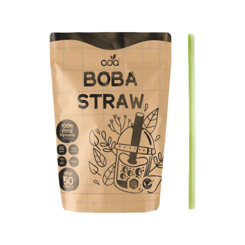 Plant Based Ada Boba Straw without Wrap (13mm X 200mm) - ADA 2
